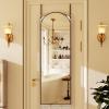 imageHARRITPURE 14quotx48quot Arched Full Length Door Mirror Aluminum Frame Closet Mirror Full Length Hanging Mirror for Living Room BedroomGoldArchedblack