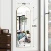 imageHARRITPURE 14quotx48quot Arched Full Length Door Mirror Aluminum Frame Closet Mirror Full Length Hanging Mirror for Living Room BedroomGoldArchedgold