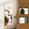 imageHARRITPURE 14quotx48quot Arched Full Length Door Mirror Aluminum Frame Closet Mirror Full Length Hanging Mirror for Living Room BedroomGoldArchedgold