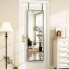 imageHARRITPURE 14quotx48quot Arched Full Length Door Mirror Aluminum Frame Closet Mirror Full Length Hanging Mirror for Living Room BedroomGoldRectblack