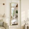 imageHARRITPURE 14quotx48quot Arched Full Length Door Mirror Aluminum Frame Closet Mirror Full Length Hanging Mirror for Living Room BedroomGoldRectgold