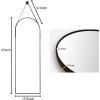 imageHARRITPURE 16quotx48quotArched Mirror with Hanging Leather Strap Full Length Mirror Aluminum Frame WallMounted Arch Mirror Hanging Mirrors for Bathroom Vanity Living Room Bedroom Entryway GoldArchedblack