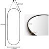 imageHARRITPURE 16quotx48quotArched Mirror with Hanging Leather Strap Full Length Mirror Aluminum Frame WallMounted Arch Mirror Hanging Mirrors for Bathroom Vanity Living Room Bedroom Entryway GoldOvalblack