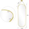 imageHARRITPURE 16quotx48quotArched Mirror with Hanging Leather Strap Full Length Mirror Aluminum Frame WallMounted Arch Mirror Hanging Mirrors for Bathroom Vanity Living Room Bedroom Entryway GoldOvalgold