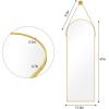 imageHARRITPURE 16quotx48quotArched Mirror with Hanging Leather Strap Full Length Mirror Aluminum Frame WallMounted Arch Mirror Hanging Mirrors for Bathroom Vanity Living Room Bedroom Entryway GoldArchedgold