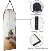 imageHARRITPURE 16quotx48quotArched Mirror with Hanging Leather Strap Full Length Mirror Aluminum Frame WallMounted Arch Mirror Hanging Mirrors for Bathroom Vanity Living Room Bedroom Entryway GoldArchedblack
