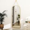 imageHARRITPURE 16quotx48quotArched Mirror with Hanging Leather Strap Full Length Mirror Aluminum Frame WallMounted Arch Mirror Hanging Mirrors for Bathroom Vanity Living Room Bedroom Entryway GoldArchedgold