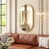 imageHARRITPURE 22quot x 38quotOval Bathroom Mirror Wall Mounted Chic Brushed Metal Frame Hang Vertically ampamp Horizontally Perfect Modern Decor for Bedroom Bathroom Entryway Living Room Gallery WallGoldGold