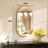 imageHARRITPURE 22quot x 38quotOval Bathroom Mirror Wall Mounted Chic Brushed Metal Frame Hang Vertically ampamp Horizontally Perfect Modern Decor for Bedroom Bathroom Entryway Living Room Gallery WallGoldGold