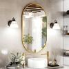 imageHARRITPURE 22quot x 38quotOval Bathroom Mirror Wall Mounted Chic Brushed Metal Frame Hang Vertically ampamp Horizontally Perfect Modern Decor for Bedroom Bathroom Entryway Living Room Gallery WallGoldGold