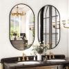 imageHARRITPURE 22quot x 38quotOval Bathroom Mirror Wall Mounted Chic Brushed Metal Frame Hang Vertically ampamp Horizontally Perfect Modern Decor for Bedroom Bathroom Entryway Living Room Gallery WallGoldBlack
