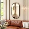 imageHARRITPURE 22quot x 38quotOval Bathroom Mirror Wall Mounted Chic Brushed Metal Frame Hang Vertically ampamp Horizontally Perfect Modern Decor for Bedroom Bathroom Entryway Living Room Gallery WallGoldBlack