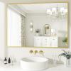 imageHARRITPURE 26x38 Bathroom Mirror Rectangular Wall Mirror Metal Frame Hanging Mirrors Horizontal or Vertical Hangs Simplicity Decor for Bedroom Living Room Bathroom Entryway Gold