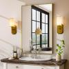 imageHARRITPURE 26x38 Bathroom Mirror Rectangular Wall Mirror Metal Frame Hanging Mirrors Horizontal or Vertical Hangs Simplicity Decor for Bedroom Living Room Bathroom Entryway Gold