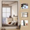 imageHARRITPURE 48quotx30quot Framed Bathroom Mirror for Wall Rectangle Mirror Aluminum Alloy Frame WallMounted for Farmhouse Entryway Bedroom Living Room BlackBlack