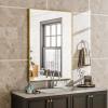 imageHARRITPURE 48quotx30quot Framed Bathroom Mirror for Wall Rectangle Mirror Aluminum Alloy Frame WallMounted for Farmhouse Entryway Bedroom Living Room BlackGold