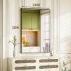 imageHARRITPURE 48quotx30quot Framed Bathroom Mirror for Wall Rectangle Mirror Aluminum Alloy Frame WallMounted for Farmhouse Entryway Bedroom Living Room BlackBlack