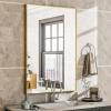 imageHARRITPURE 48quotx30quot Framed Bathroom Mirror for Wall Rectangle Mirror Aluminum Alloy Frame WallMounted for Farmhouse Entryway Bedroom Living Room BlackGold