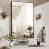 imageHARRITPURE 48quotx30quot Framed Bathroom Mirror for Wall Rectangle Mirror Aluminum Alloy Frame WallMounted for Farmhouse Entryway Bedroom Living Room BlackBlack