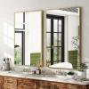 imageHARRITPURE 48quotx30quot Framed Bathroom Mirror for Wall Rectangle Mirror Aluminum Alloy Frame WallMounted for Farmhouse Entryway Bedroom Living Room BlackGold