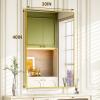 imageHARRITPURE 48quotx30quot Framed Bathroom Mirror for Wall Rectangle Mirror Aluminum Alloy Frame WallMounted for Farmhouse Entryway Bedroom Living Room BlackGold