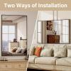 imageHARRITPURE 48quotx30quot Framed Bathroom Mirror for Wall Rectangle Mirror Aluminum Alloy Frame WallMounted for Farmhouse Entryway Bedroom Living Room BlackBlack
