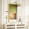 imageHARRITPURE 48quotx30quot Framed Bathroom Mirror for Wall Rectangle Mirror Aluminum Alloy Frame WallMounted for Farmhouse Entryway Bedroom Living Room BlackGold