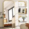 imageHARRITPURE 57quotx20quot Full Length Mirror Full Body Mirror Top Rounded Corner Aluminum Frame Hanging or Leaning Wall Floor Mirror with Stand for Living Room Bedroom CloakroomGoldGold