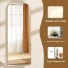 imageHARRITPURE 57quotx20quot Full Length Mirror Full Body Mirror Top Rounded Corner Aluminum Frame Hanging or Leaning Wall Floor Mirror with Stand for Living Room Bedroom CloakroomGoldSilver