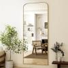 imageHARRITPURE 57quotx20quot Full Length Mirror Full Body Mirror Top Rounded Corner Aluminum Frame Hanging or Leaning Wall Floor Mirror with Stand for Living Room Bedroom CloakroomGoldGold