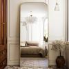 imageHARRITPURE 57quotx20quot Full Length Mirror Full Body Mirror Top Rounded Corner Aluminum Frame Hanging or Leaning Wall Floor Mirror with Stand for Living Room Bedroom CloakroomGoldGold