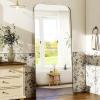 imageHARRITPURE 57quotx20quot Full Length Mirror Full Body Mirror Top Rounded Corner Aluminum Frame Hanging or Leaning Wall Floor Mirror with Stand for Living Room Bedroom CloakroomGoldSilver