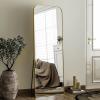 imageHARRITPURE 57quotx20quot Full Length Mirror Full Body Mirror Top Rounded Corner Aluminum Frame Hanging or Leaning Wall Floor Mirror with Stand for Living Room Bedroom CloakroomGoldGold