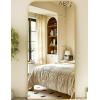 imageHARRITPURE 57quotx20quot Full Length Mirror Full Body Mirror Top Rounded Corner Aluminum Frame Hanging or Leaning Wall Floor Mirror with Stand for Living Room Bedroom CloakroomGoldGold