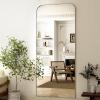 imageHARRITPURE 57quotx20quot Full Length Mirror Full Body Mirror Top Rounded Corner Aluminum Frame Hanging or Leaning Wall Floor Mirror with Stand for Living Room Bedroom CloakroomGoldSilver