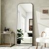 imageHARRITPURE 57quotx20quot Full Length Mirror Full Body Mirror Top Rounded Corner Aluminum Frame Hanging or Leaning Wall Floor Mirror with Stand for Living Room Bedroom CloakroomGoldBlack