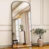 imageHARRITPURE 57quotx20quot Full Length Mirror Full Body Mirror Top Rounded Corner Aluminum Frame Hanging or Leaning Wall Floor Mirror with Stand for Living Room Bedroom CloakroomGoldBlack