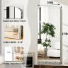 imageHARRITPURE 57quotx20quot Full Length Mirror Full Body Mirror Top Rounded Corner Aluminum Frame Hanging or Leaning Wall Floor Mirror with Stand for Living Room Bedroom CloakroomGoldSilver