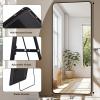 imageHARRITPURE 71x32 inch Rounded Full Length Mirror Aluminum Frame Black Mirror Full Length Floor Mirror with Stand for Living Room Bedroom CloakroomBlack