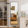imageHARRITPURE 71x32 inch Rounded Full Length Mirror Aluminum Frame Black Mirror Full Length Floor Mirror with Stand for Living Room Bedroom CloakroomBlack