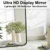 imageHARRITPURE 71x32 inch Rounded Full Length Mirror Aluminum Frame Black Mirror Full Length Floor Mirror with Stand for Living Room Bedroom CloakroomBlack
