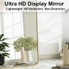 imageHARRITPURE 71x32 inch Rounded Full Length Mirror Aluminum Frame Black Mirror Full Length Floor Mirror with Stand for Living Room Bedroom CloakroomGold