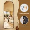 imageHARRITPURE 76quotx34quot Arched Full Length Mirror Free Standing Leaning Mirror Hanging Mounted Mirror Aluminum Frame Modern Simple Home Decor for Living Room Bedroom Cloakroom GoldBlack Rounded