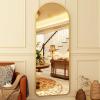 imageHARRITPURE 76quotx34quot Arched Full Length Mirror Free Standing Leaning Mirror Hanging Mounted Mirror Aluminum Frame Modern Simple Home Decor for Living Room Bedroom Cloakroom GoldGold Rounded