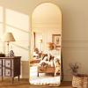imageHARRITPURE 76quotx34quot Arched Full Length Mirror Free Standing Leaning Mirror Hanging Mounted Mirror Aluminum Frame Modern Simple Home Decor for Living Room Bedroom Cloakroom GoldGold Rounded