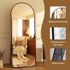 imageHARRITPURE 76quotx34quot Arched Full Length Mirror Free Standing Leaning Mirror Hanging Mounted Mirror Aluminum Frame Modern Simple Home Decor for Living Room Bedroom Cloakroom GoldBlack Rounded