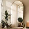 imageHARRITPURE 76quotx34quot Arched Full Length Mirror Free Standing Leaning Mirror Hanging Mounted Mirror Aluminum Frame Modern Simple Home Decor for Living Room Bedroom Cloakroom GoldGold