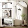 imageHARRITPURE 76quotx34quot Arched Full Length Mirror Free Standing Leaning Mirror Hanging Mounted Mirror Aluminum Frame Modern Simple Home Decor for Living Room Bedroom Cloakroom GoldBlack