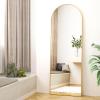 imageHARRITPURE 76quotx34quot Arched Full Length Mirror Free Standing Leaning Mirror Hanging Mounted Mirror Aluminum Frame Modern Simple Home Decor for Living Room Bedroom Cloakroom GoldGoldrect Edge