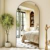 imageHARRITPURE 76quotx34quot Arched Full Length Mirror Free Standing Leaning Mirror Hanging Mounted Mirror Aluminum Frame Modern Simple Home Decor for Living Room Bedroom Cloakroom GoldBlack